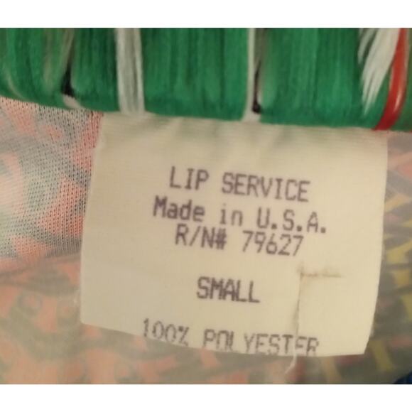 Vintage 90s Lip Service Psychedelic Mini Dress Rose Tag Y2K Rave USA Made SZ S - Picture 7 of 10